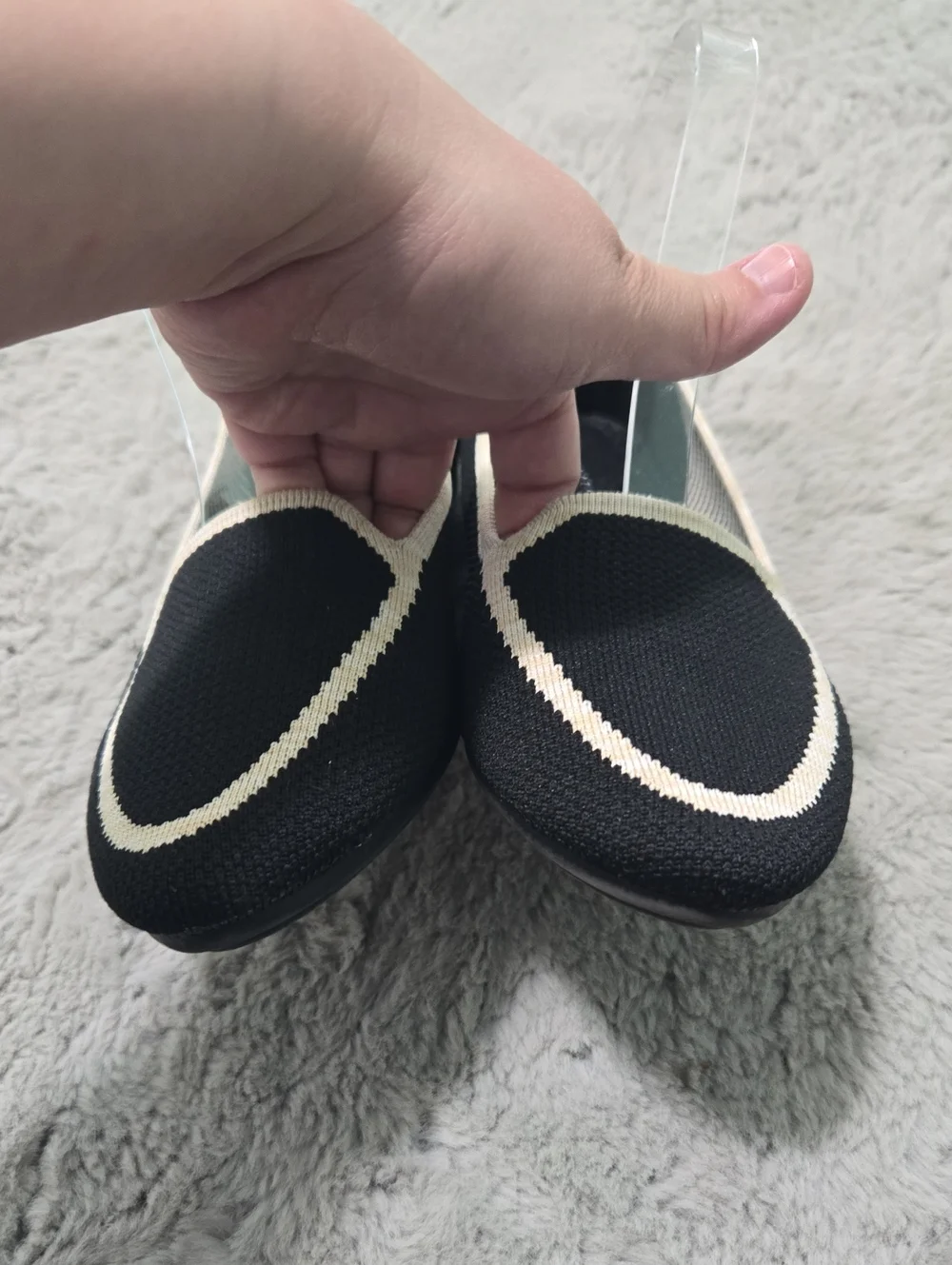 Kelly & Katie black knit pointed slip ons flat shoes size 8.5